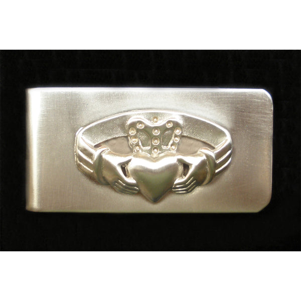 Brushed Pewter Claddagh Money Clip