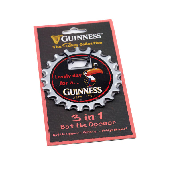 Guinness 3-in-1 Bottle Opener, Magnet & Coaster