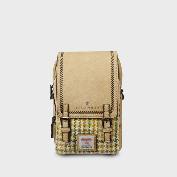 Islander Harris Tweed The Baby Jura Crossbody Bag 'Yellow Dogtooth'