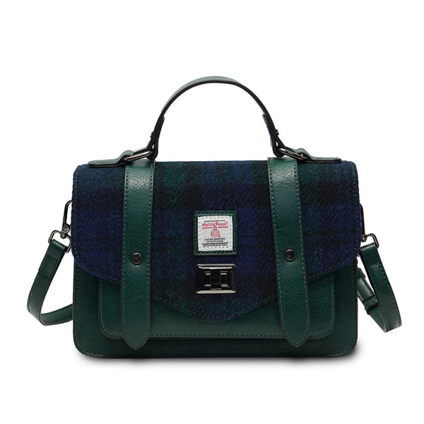 Islander Harris Tweed Medium Satchel 'Black Watch Tartan'