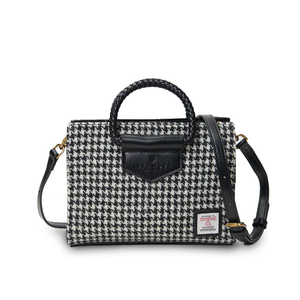 Islander Harris Tweed Arran Tote 'Black and White Dogtooth'