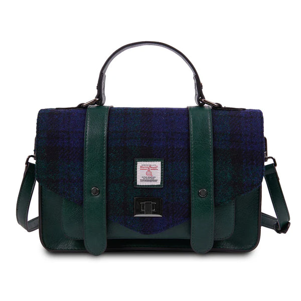 Islander Harris Tweed Large Satchel 'Black Watch Tartan'