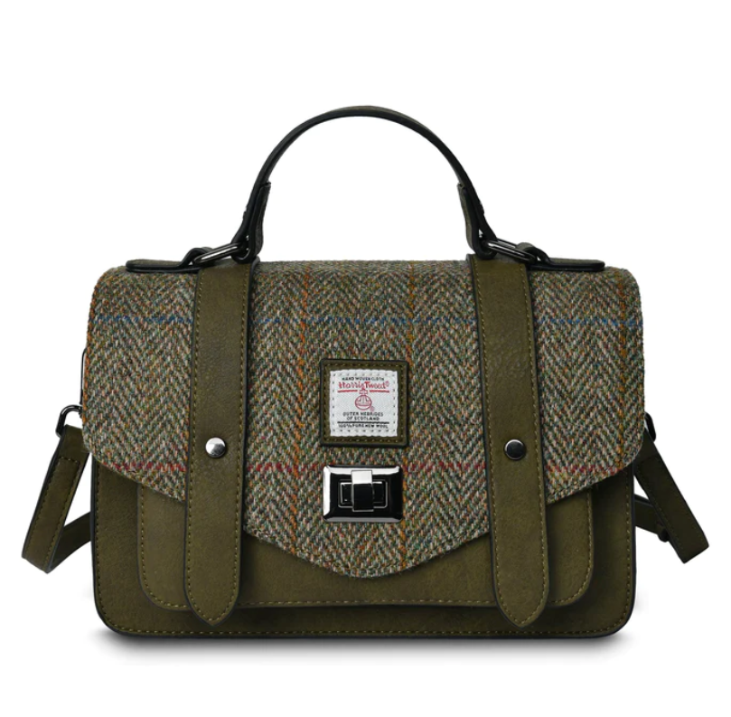 Islander Harris Tweed Large Satchel 'Chestnut Herringbone'