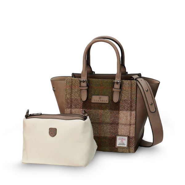 Islander Harris Tweed Medium Caillie Tote 'Chestnut Tartan'