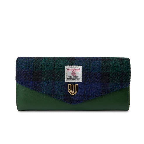 Islander Harris Tweed Large Clasp Clutch Purse 'Black Watch Tartan'