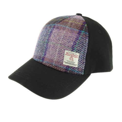 Glen Appin Pink and Lilac Check Harris Tweed Baseball Cap