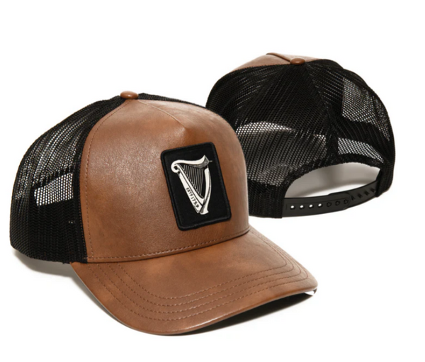 Guinness Brown Leather Trucker Cap