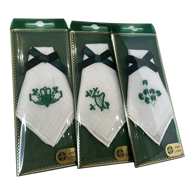 Embroidered Irish Linen Hanky (1 Hankey)