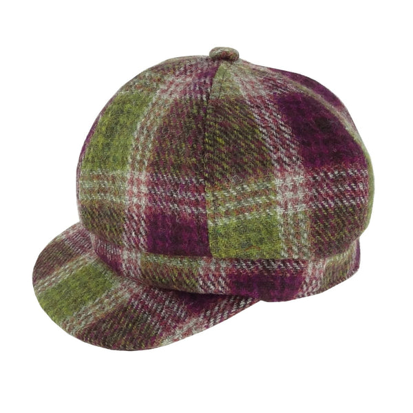 Glen Appin Ladies Heather Check Harris Tweed Cap