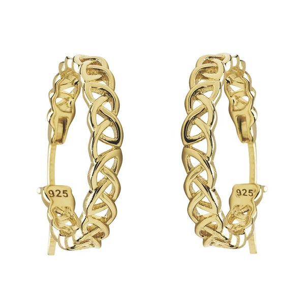 14KT Gold Vermeil Celtic Knot Hoop Earrings