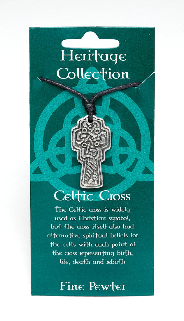 Heritage Collection Pewter Ornate Celtic Cross Necklace