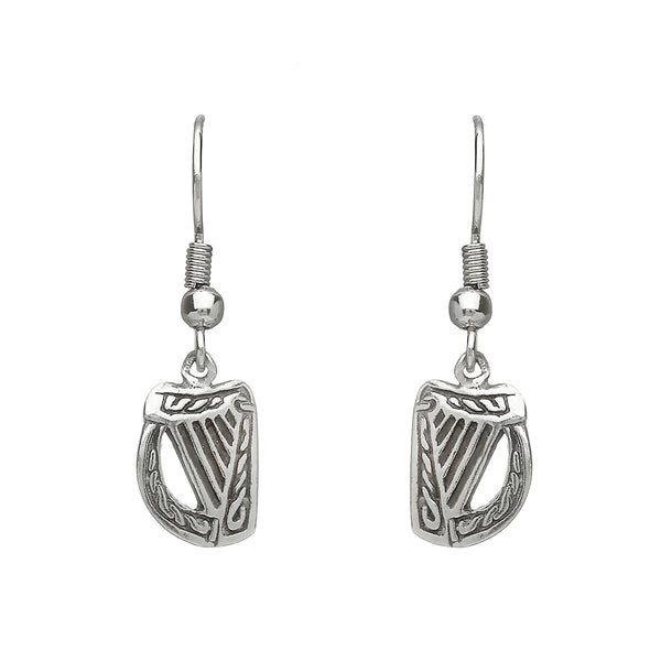 Celtic Legends Pewter Harp Earrings