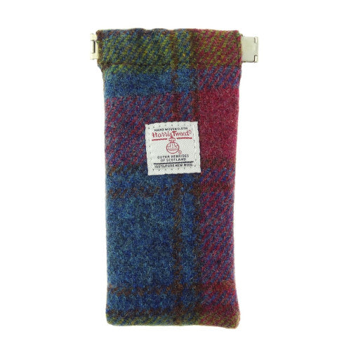 Glen Appin Green and Purple Tartan Harris Tweed Glasses Case