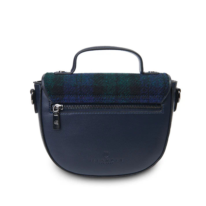 Islander Harris Tweed Medium Cobble Satchel 'Black Watch'