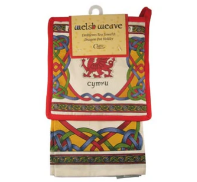 Welsh Tea Towel & Pot Holder Set- Welsh Weave