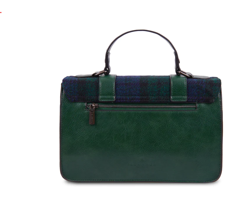 Islander Harris Tweed Large Satchel 'Fuchsia Tartan'