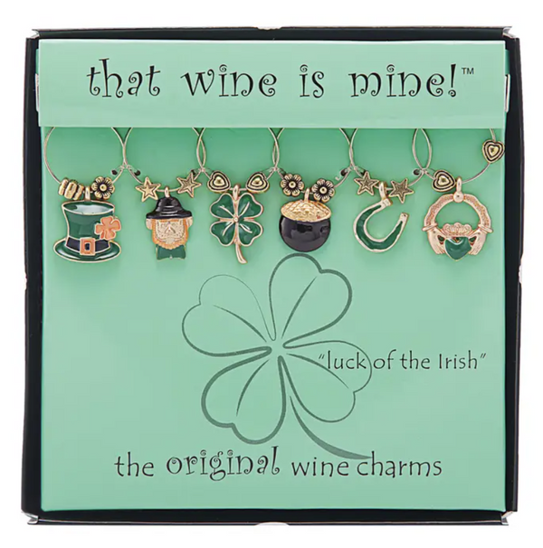 6-Piece Luck of the Irish Painted Wine Charms