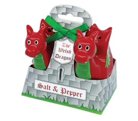 Welsh Dragon Salt and Pepper Shaker Set