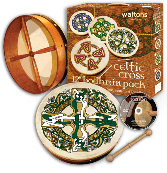 12'' Bodhrán Pack - Gaelic Cross Design