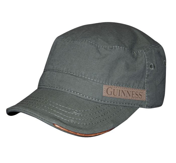 Guinness Military Green Leatherette Detail Cadet Cap