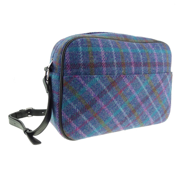 Glen Appin Purple Check Harris Tweed Large Shoulder Bag