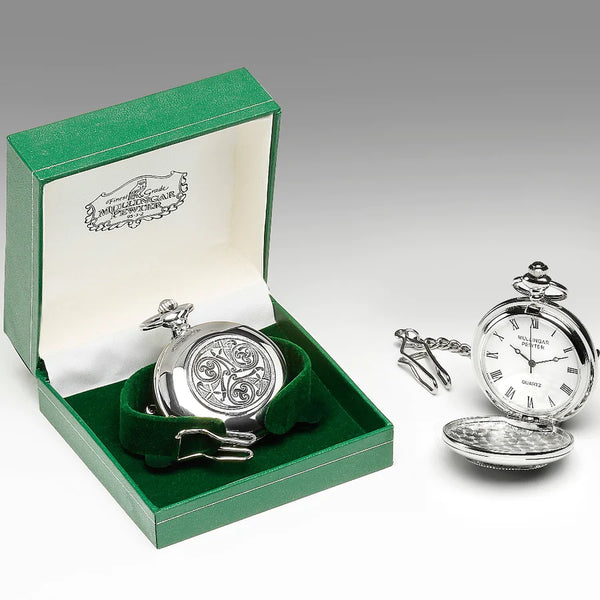 Gents Mechanical Pewter Pocket Watch - Celtic A