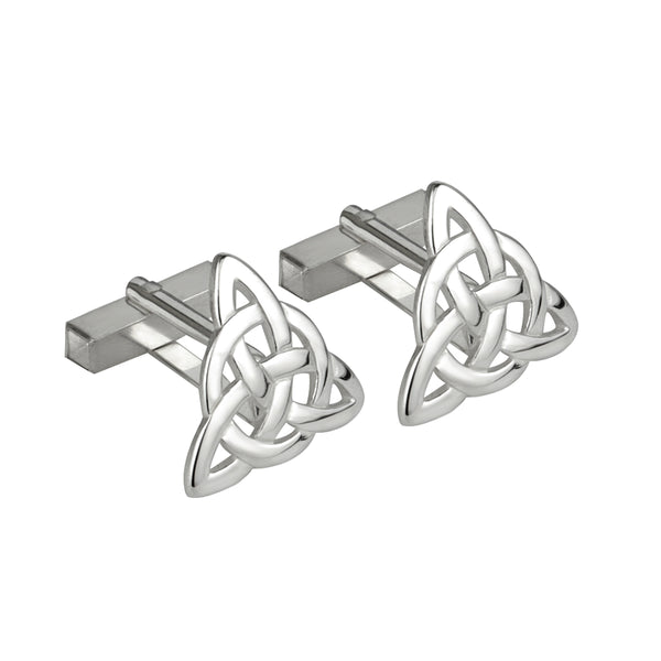 Rhodium Plated Men's Celtic Knot Cufflinks