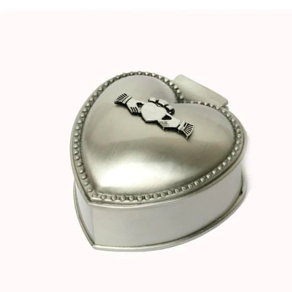 Heart Shaped Jewellery Box in Claddagh - Small