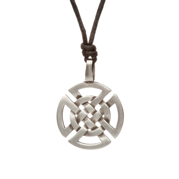 Green Legend Pewter Round Celtic Knot Necklace