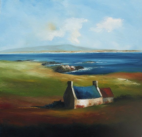 'Under A Summer Sky' by Padraig McCaul- Mounted Print 16"x16"